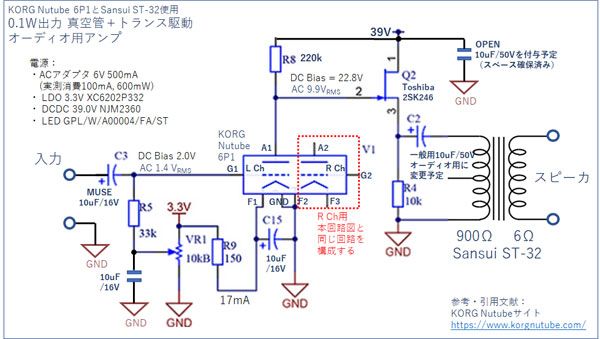 電源トランス　池上通信機　真空管アンプのヒーター回路、オーディオアンプに KORG Nutube と Sansui トランスで作る真空管オーディオ・アンプ (FET